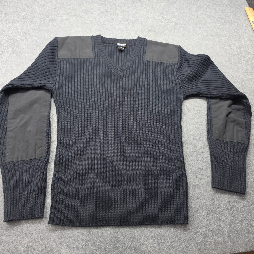 Blauer Commando V-Neck Sweater Sz L Dark Navy Ribbed Tactical Pullover